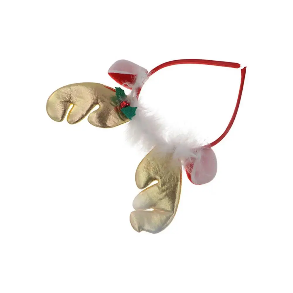 Kid Party Dress Up Christmas Hat Santa Bells Female Plush Hair Hoop Christmas Hair Band Christmas Decoration Antlers Headband