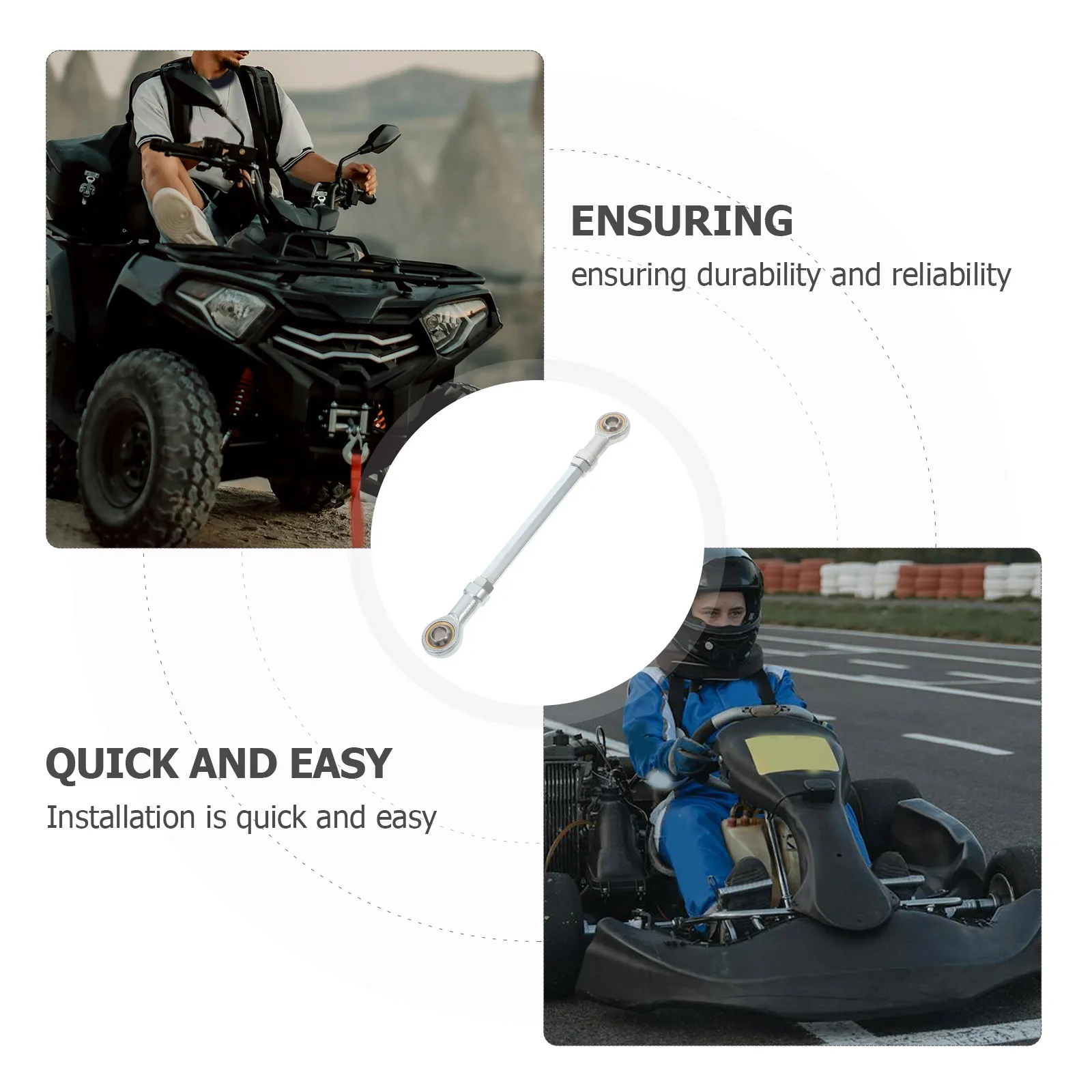 

Steering Tie for Electric Quad Motorcycle Accessories ATV Durable Chrome Vanadium Steel Easy Installation Wide Compatibility Tie