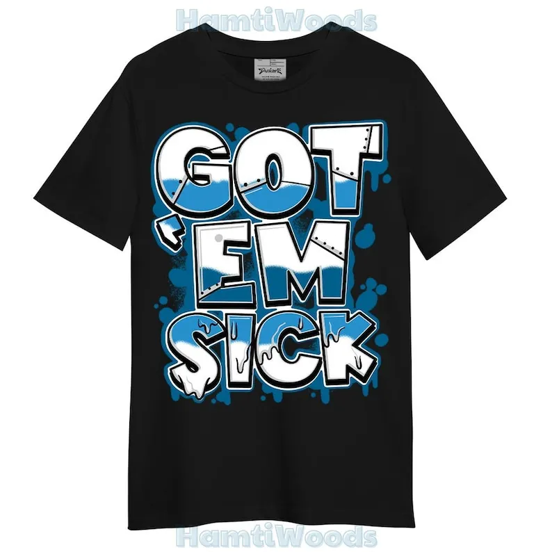 Powder Blue 9s Shirt - Gotten 'Em Sick Graphic Shirt Unisex