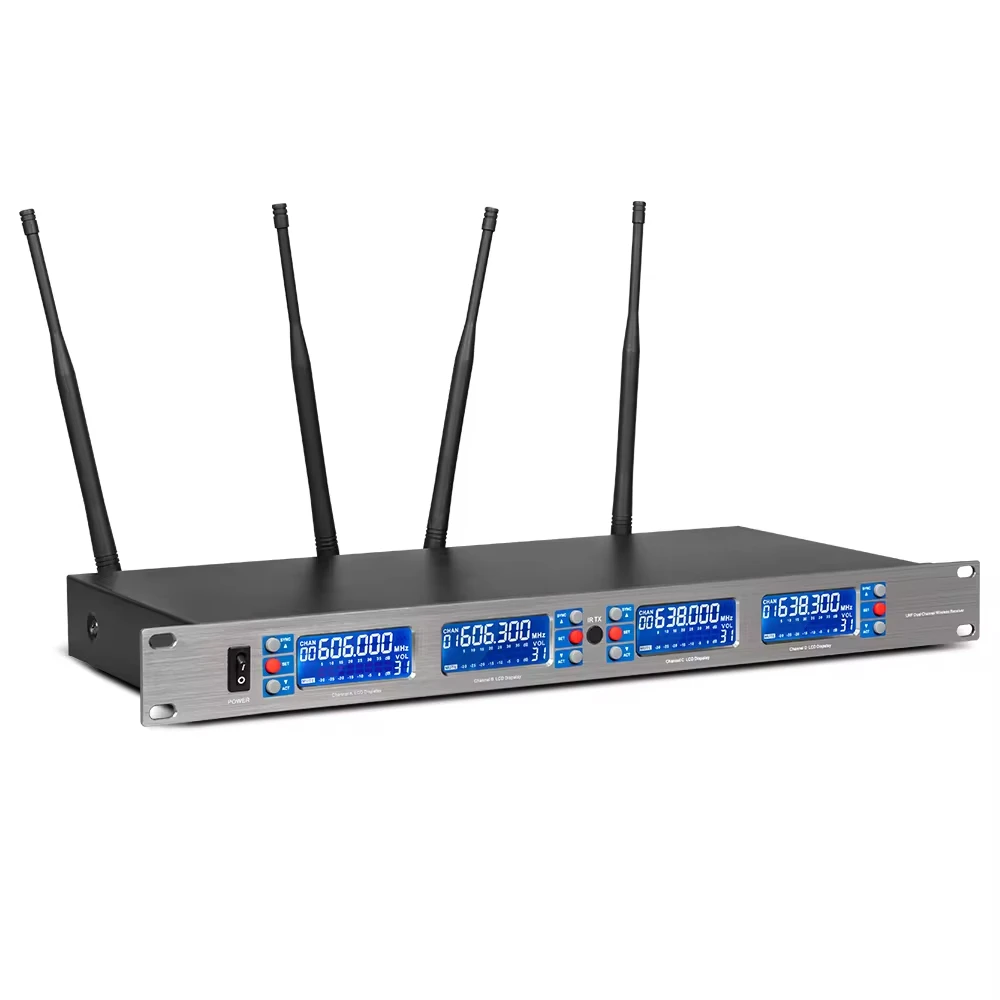 Professional UHF Metal Dynamic handheld wireless microphone for Stage Conference Karaoke Church Use