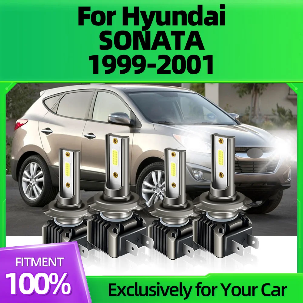 

2/4Pcs LED Car Headlight Bulb 18000LM High Power White 6000K Auto Lights Lamp Plug-N-Play For Hyundai SONATA 1999 2000 2001