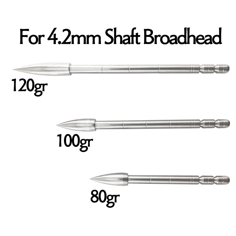 

Stainless Steel Arrow Point Tip DIY 80 100 120 Grain for ID4.2mm Shaft Compound Recurve Bow Hunting Shooting