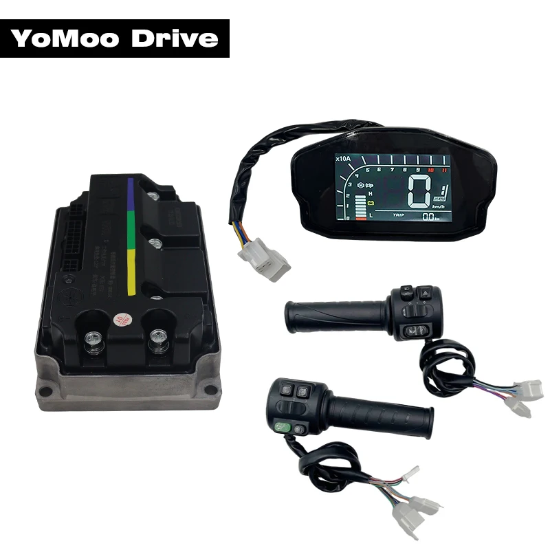 

VOTOL EM100 GTR 72V 3KW Boost 150A Brushless FOC BLDC PMSM Controller with DKD Display, T08 Throttle For QS Mid-drive/Hub Motor