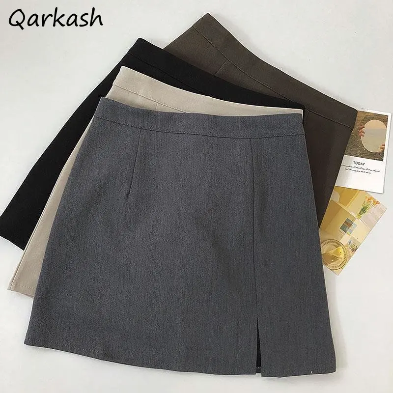 

S-3XL Skirts for Women A-line Solid Summer Office Lady Korean Fashion Casual Style All-match Basic Daily Tender Simple Popular