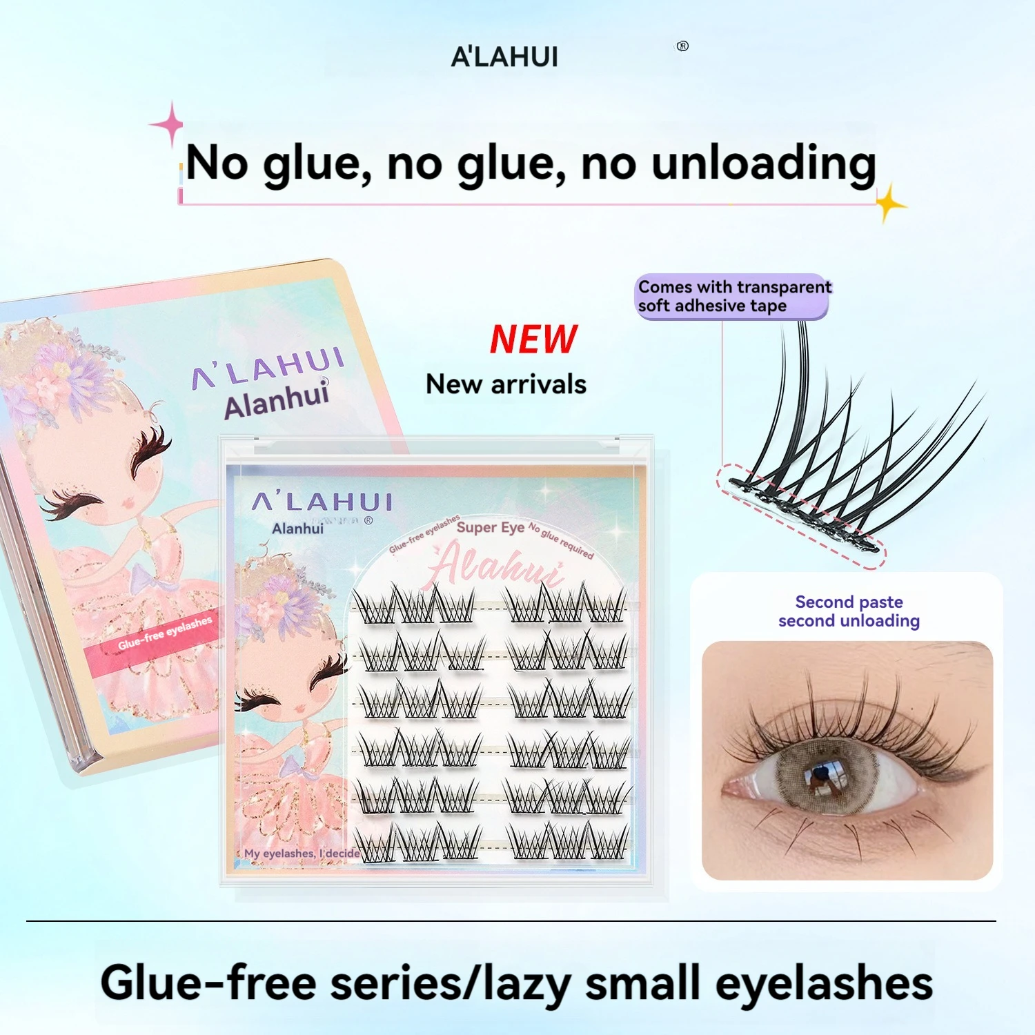 AILAISHI Self Adhesive Eyelashes Clusters kit Press on Lashes No Glue Need Soft Lash Clusters Kit Reusable Self