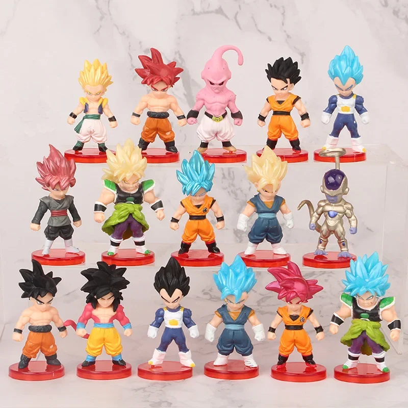 8-21pcs/lot Dragon Ball Mini Figure Super Saiyan Goku Vegeta Action Figures DBZ Dolls Model Toys Gifts