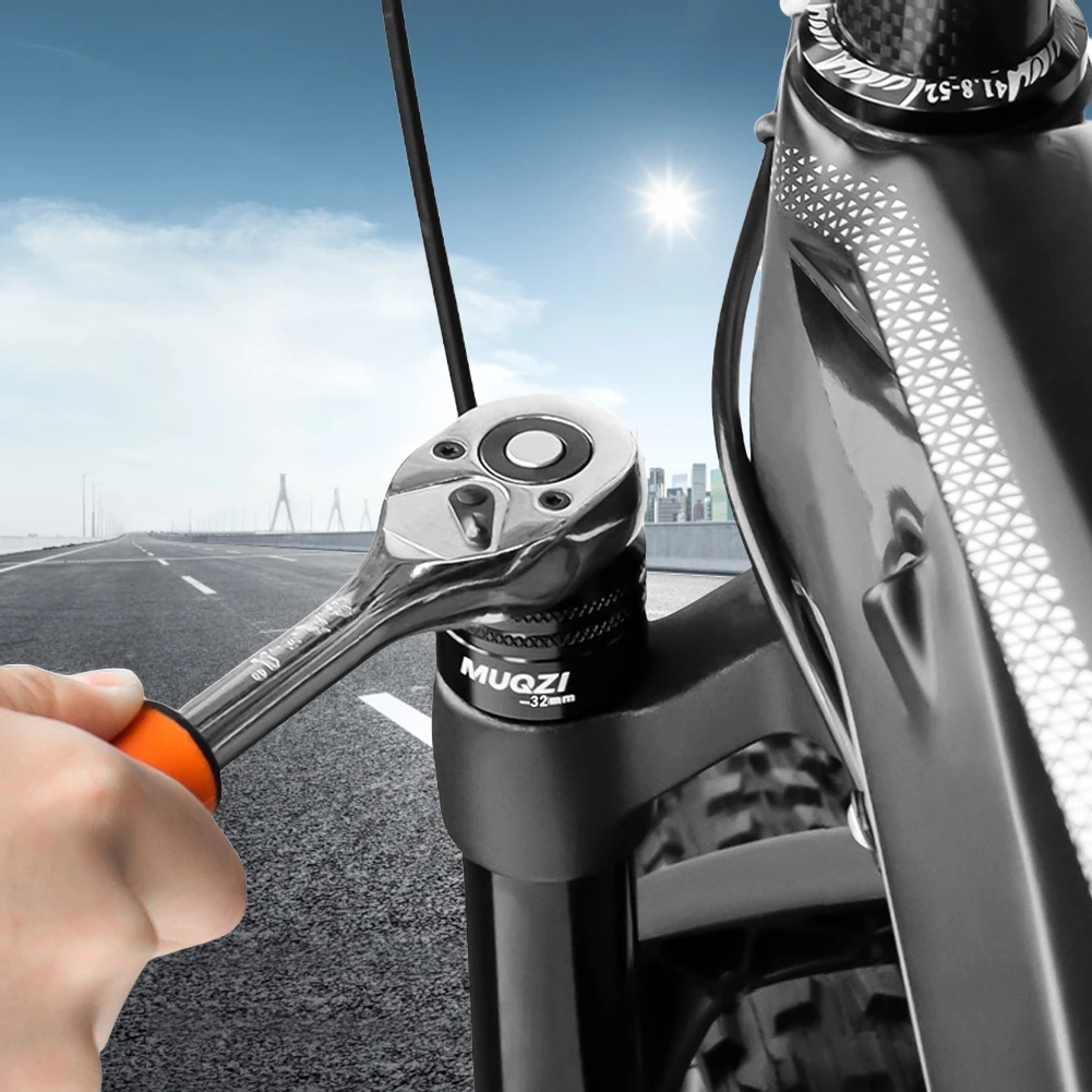 26/28/32 مللي متر مقبس مسطح أداة سبائك الألومنيوم دراجة شوكة Topcap المقبس محرك مقبس مسطح ل SUNTOUR EPIXON