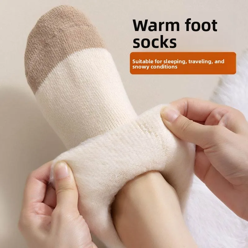 

Thiened Fce Women's Mid-calf Sos Winter Warm Cotton Sos Self-heating Plu Snowy und Special Thiened Home Sos