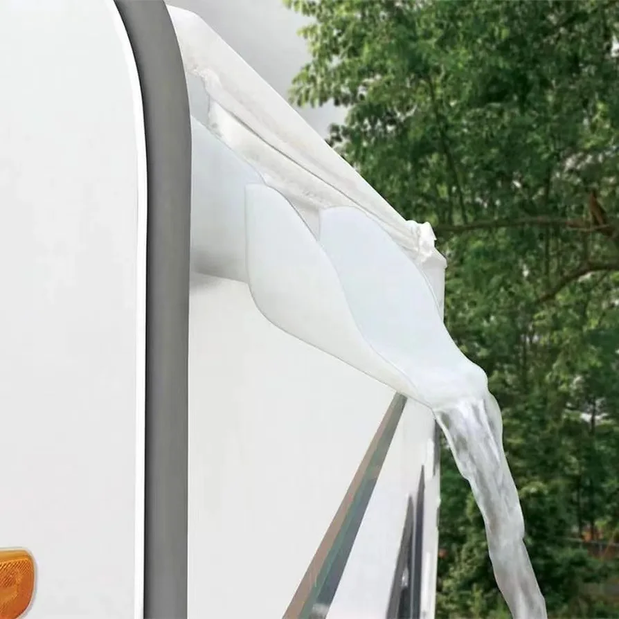Canalones piloto de drenaje de lluvia para techo RV, caños de canalones blancos para caravana, accesorios de protección de drenaje de techo Exterior, 2 uds.