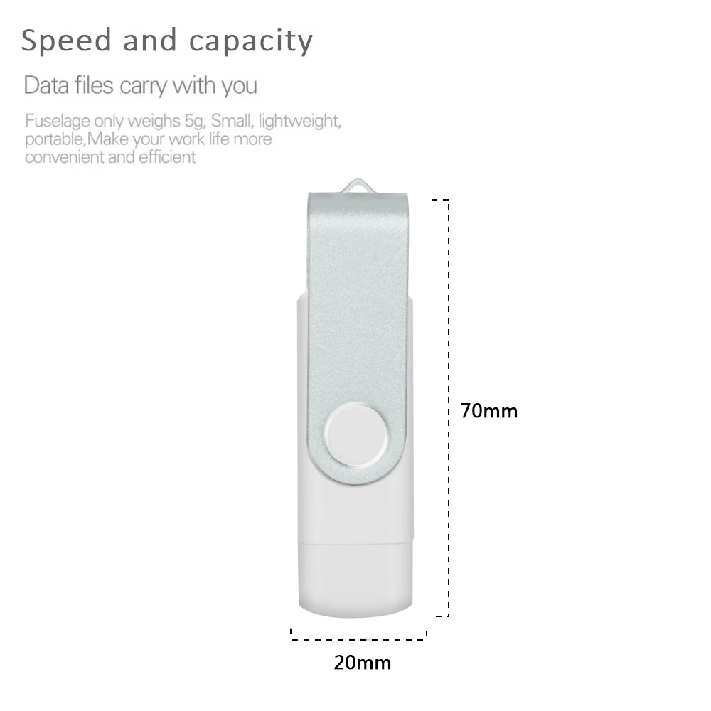 TYPE-C แฟลชไดร์ฟ USB 128GB 2 in 1สีแดงหน่วยความจำ32GB เพนไดรฟ์หมุนได้64GB สำหรับโทรศัพท์มือถือ16GB U Disk 8GB