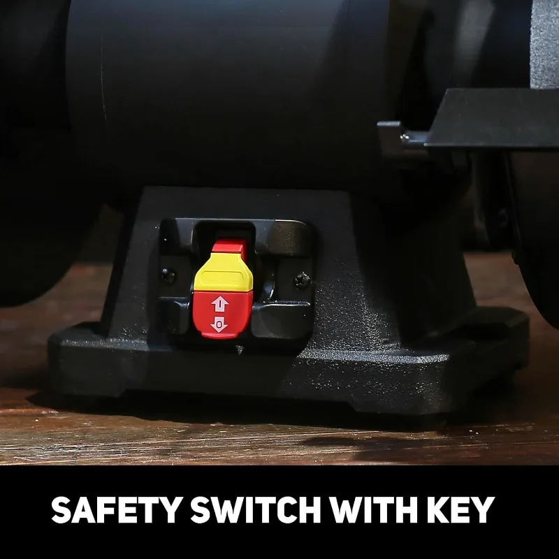 BUCKTOOL 1-1/2HP Moedor de bancada de baixa velocidade de 10 polegadas, moedor de mesa de 1750 RPM com motor 13A