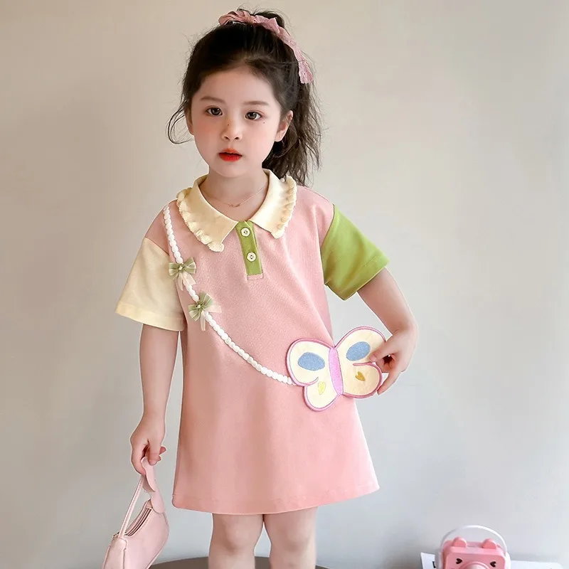Girls Summer Dress Butterfly Summer 2026 New Stylish Childrens Baby Dress Fashionable Little Girl Princess