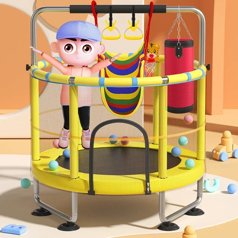 เส้นผ่านศูนย์กลาง 1.4m Trampoline Bounding ตาราง for1-3 เด็กเด็กในร่ม Trampoline ชุดความปลอดภัยสุทธิของเล่นเด็กของขวัญวันเกิด