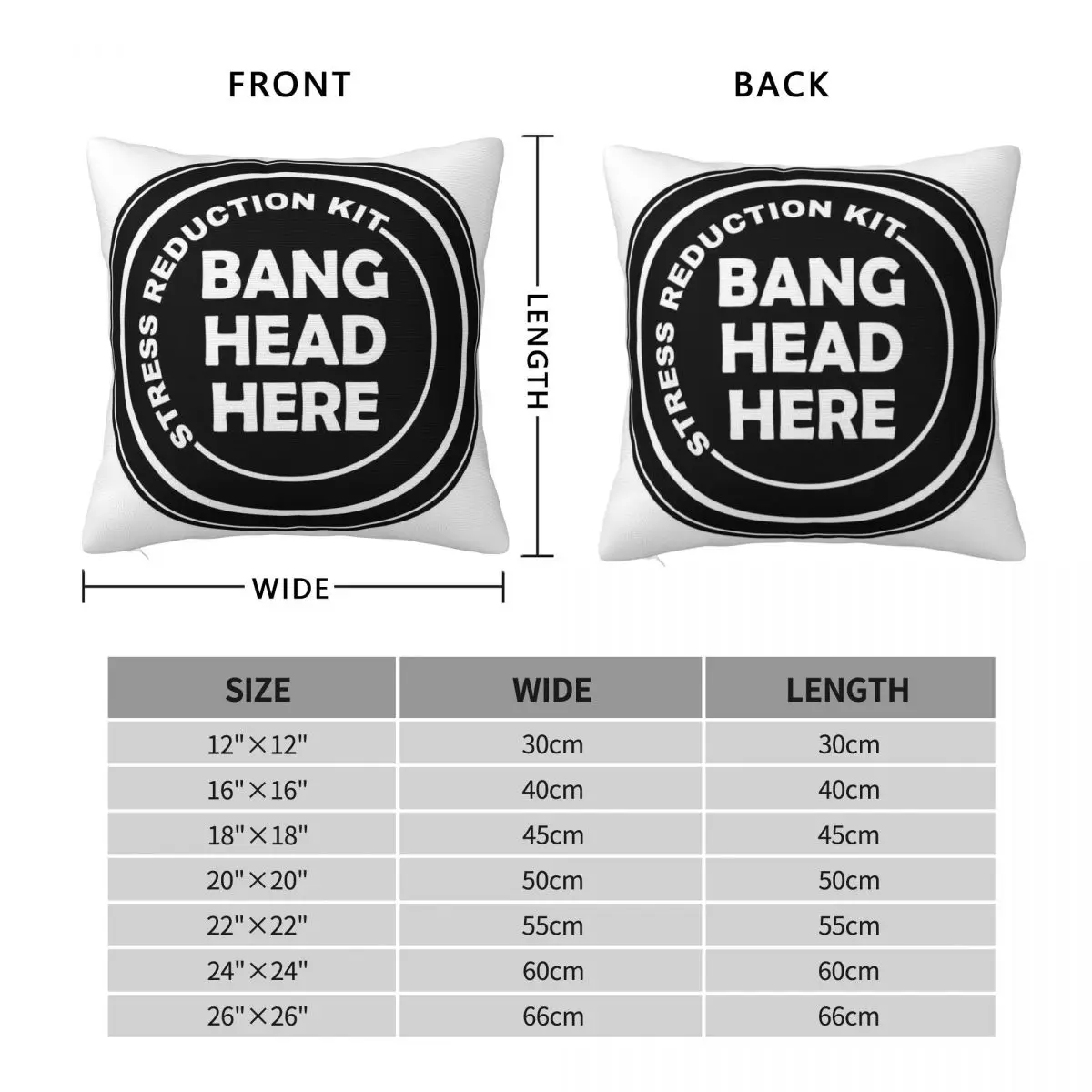 Bang Head Here Stress Reduction Kit Square Pillowcase Polyester Linen Velvet Creative Decorative Pillow Case Home Cushion Cover