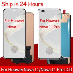 AMOLED For Huawei nova11 LCD FOA-AL00 Display Screen+Touch Panel Digitizer For nova 11 Pro 11Pro GOA-AL80 LCD Frame