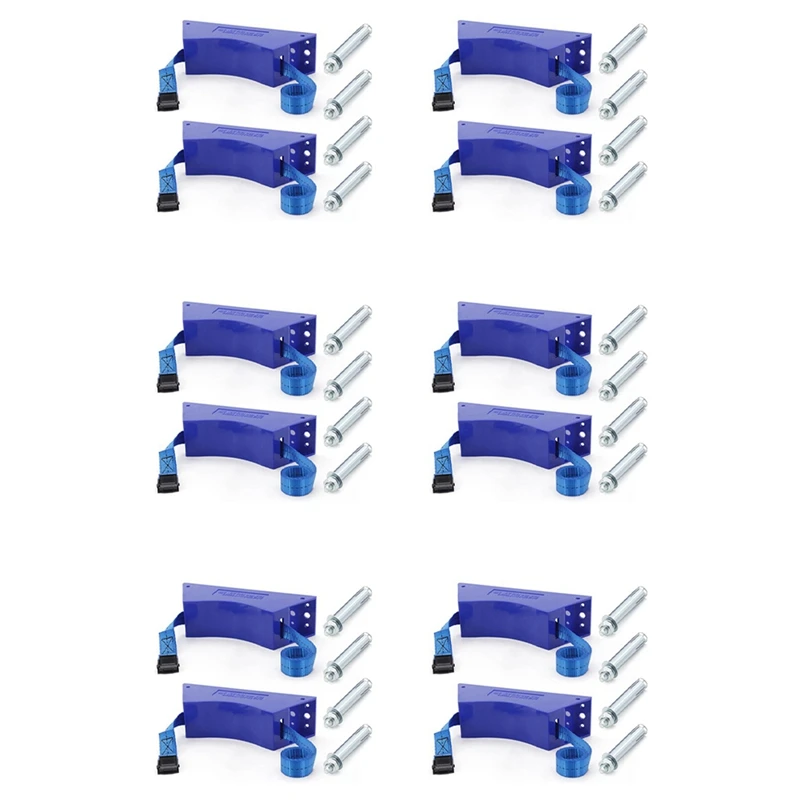 

12PCS Propane Tank Holder Cylinder Wall Mounted Bracket Gas Cylinder Bracket Durable ABS Gas Cylinder With Screws Blue