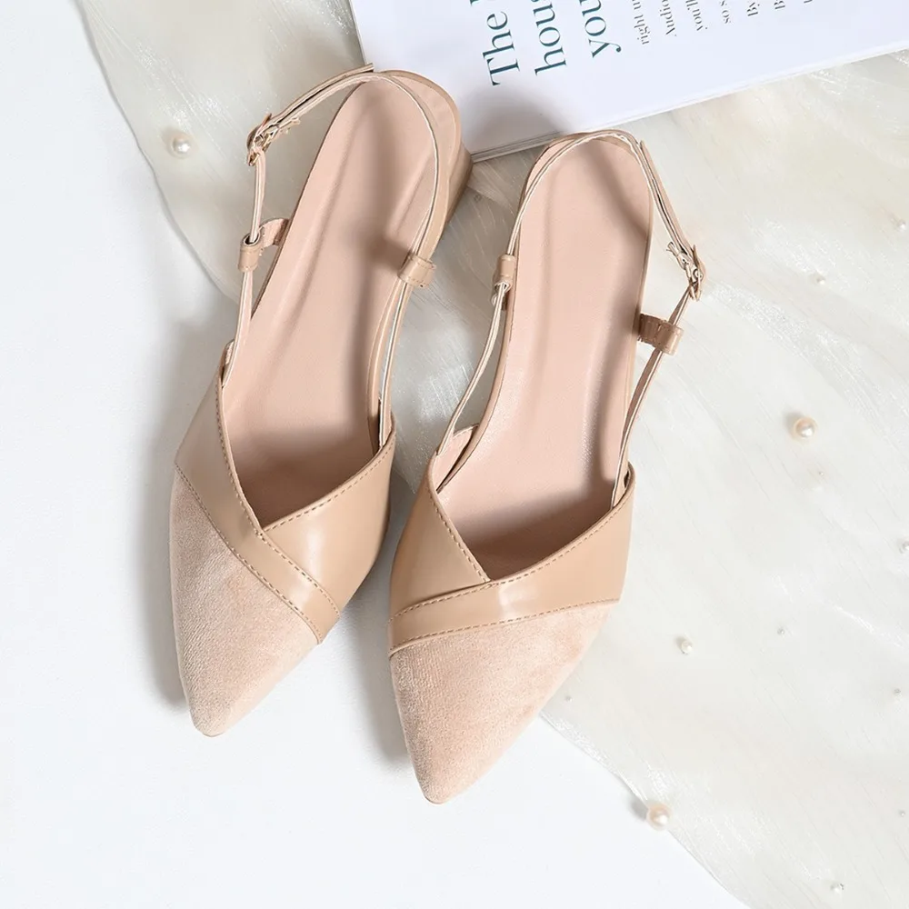 Womens Shoes Fashion Summer New Pointed Sandals Wrapped Back Hollow Square Heel High Heels Women Buckle Strap Med (3cm-5cm)