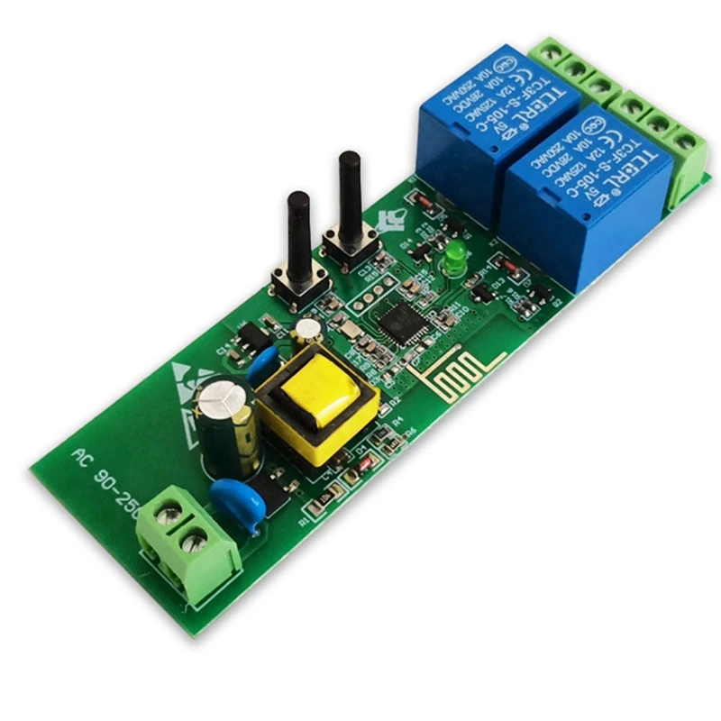 ESP8285 Two-Way Wifi Development Board 220V Two-Way Modification Parts Multi-Function Two-Way Relay Development Board Durable