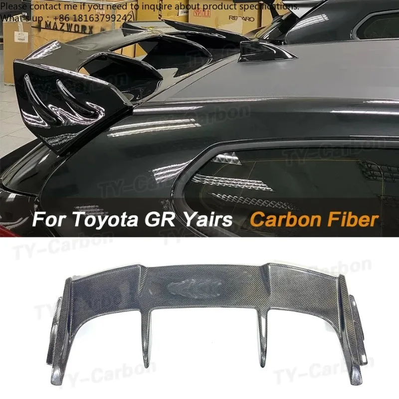 

Hight Quality Car Rear spoiler For Toyota GR Yaris Real Carbon Fiber Rear Roof Spoiler Rear Wing T Style Car Accessories FRP