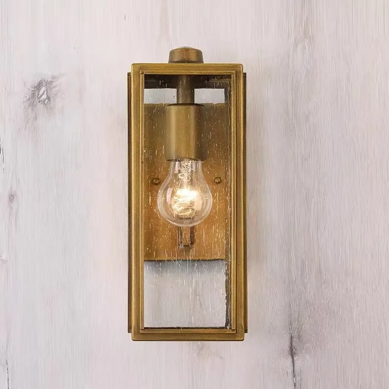 Modern antique gold LED aluminum cylindrical/square strip outdoor waterproof IP65 wall lamp for garden and hallway decoration