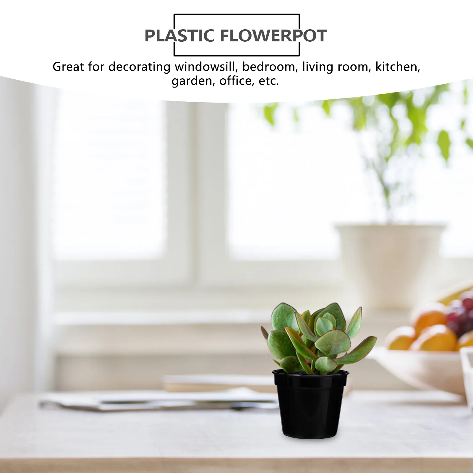 

Small Round Basin Planters with Drainage Hole Gardening Flower Pot Plastic Pots