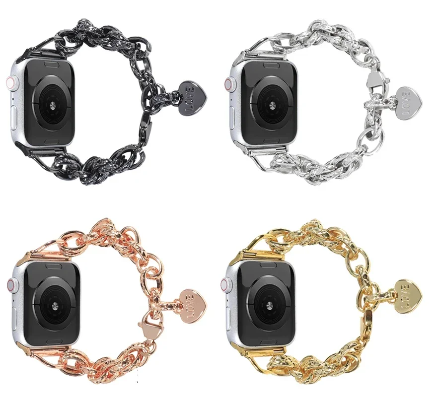 Steel Strap For Apple watch Ultra 49mm band 7 6 se 44mm 45mm 42 luxury bracelet for iWatch series 9 8 3 4 5 40mm 38 41mm correa - view 6
