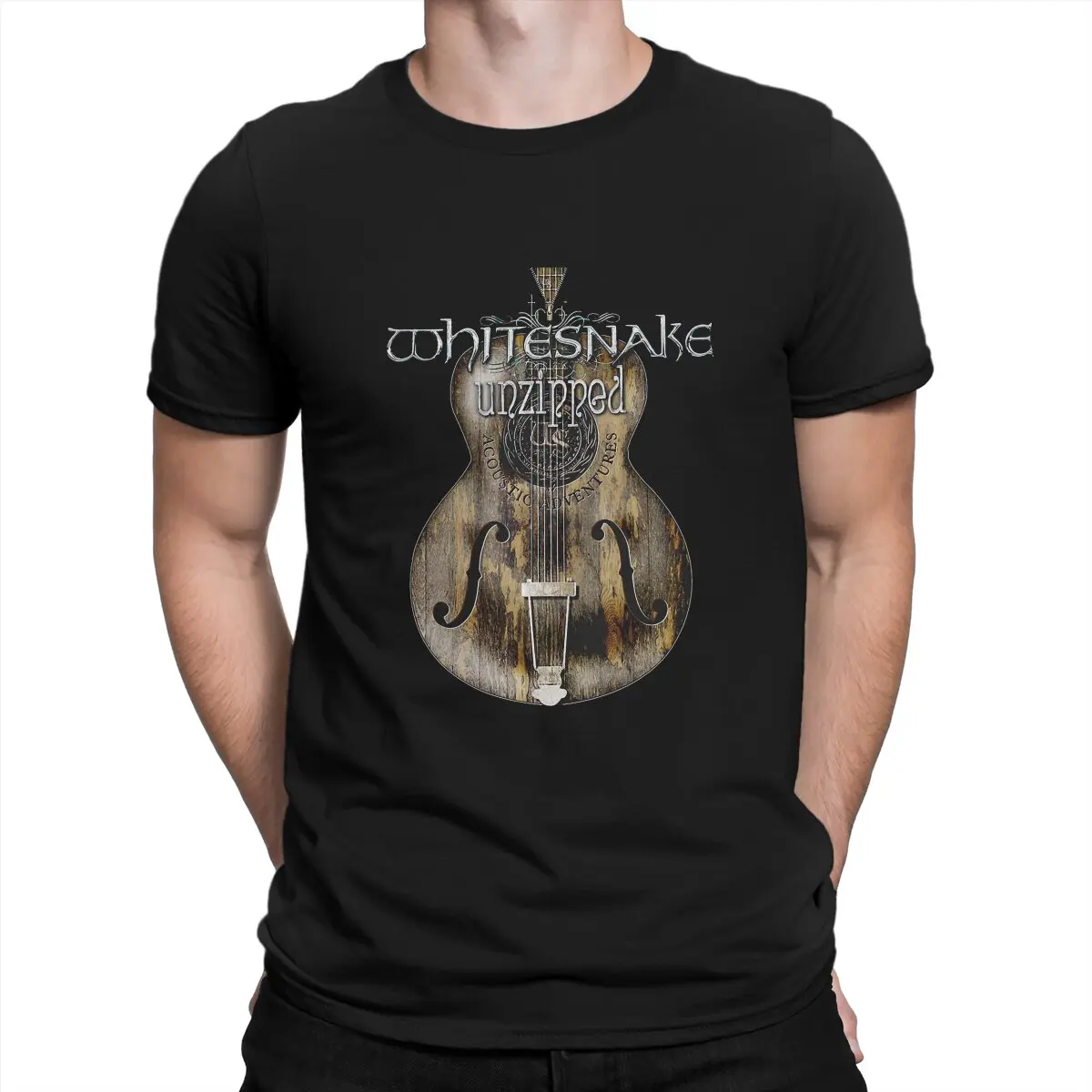 Whitesnake Creative TShirt for Men Rock Round Collar Basic T Shirt Distinctive Birthday Gifts Tops