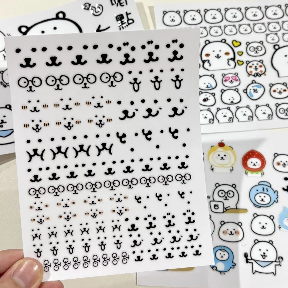 Kawaii Joke Bear Transfer Stickers Waterproof Sarcastic Bear Decals Cute 3D Crystal Stickers for Water Bottles Crafts view 2