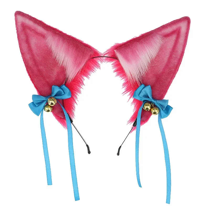 Copricapo orecchio fatto a mano LOL Ahri Cosplay Spirit Blossom Tailed Fox Headband Cos Accessori