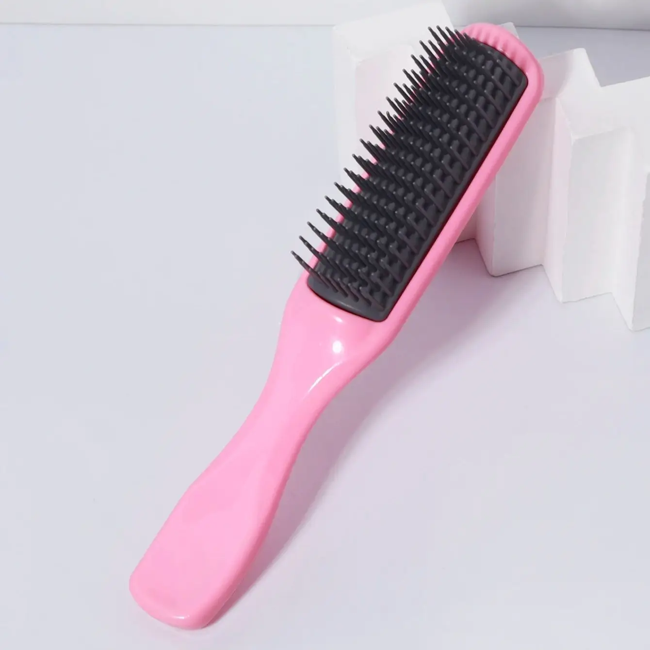 فرشاة ذات 9 صفوف من الشعر المجعد - تشكيل وتحديد تصفيف الشعر مع قبضة مريحة للعناية اليومية بالشعر وتصفيفه #4