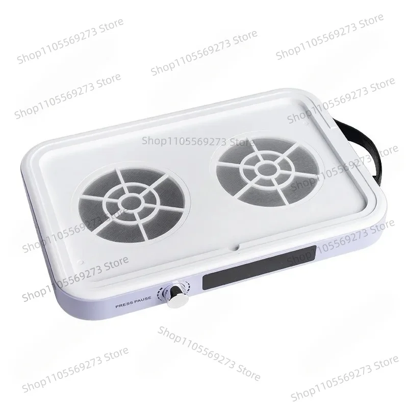 LH07Nail Dust Collector Vacuum Cleaner Dual Turbine Strong Suction Manicure Pedicure Tool with Removable Filter Adjustable Speed