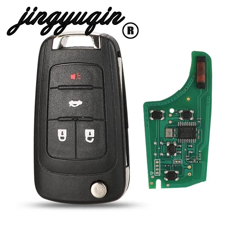 jingyuqin 2/3/4/5 Button Flip Remote Car Key for Chevrolet Camaro Cruze Equinox Impala Spark Volt 315/433MHz ID46 PCF7937E Chip