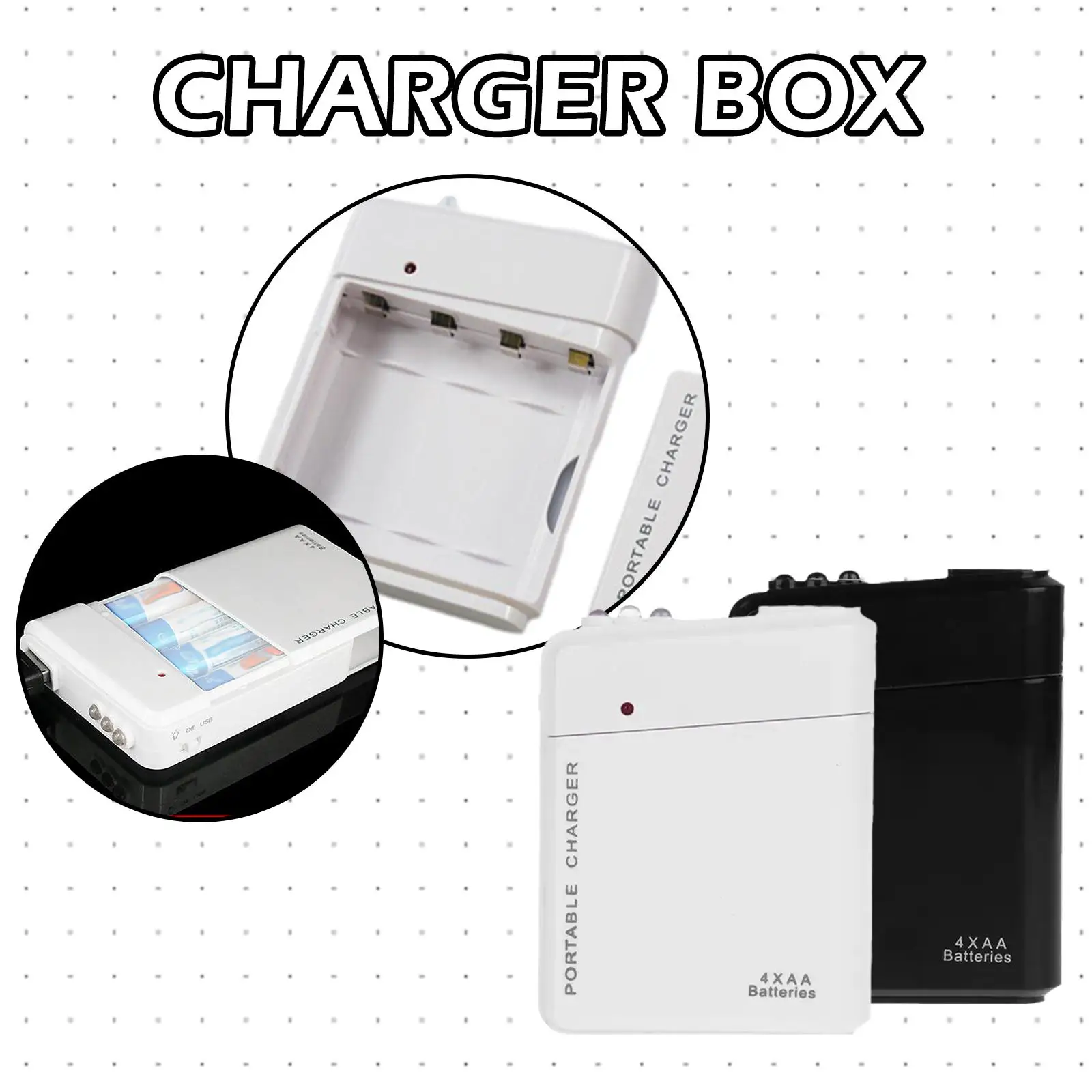 4 Slots AA Battery Charger USB Power Bank Rechargeable Charger Charger C5K5 Box Emergency Charger AA Battery Universal Exte M2W6