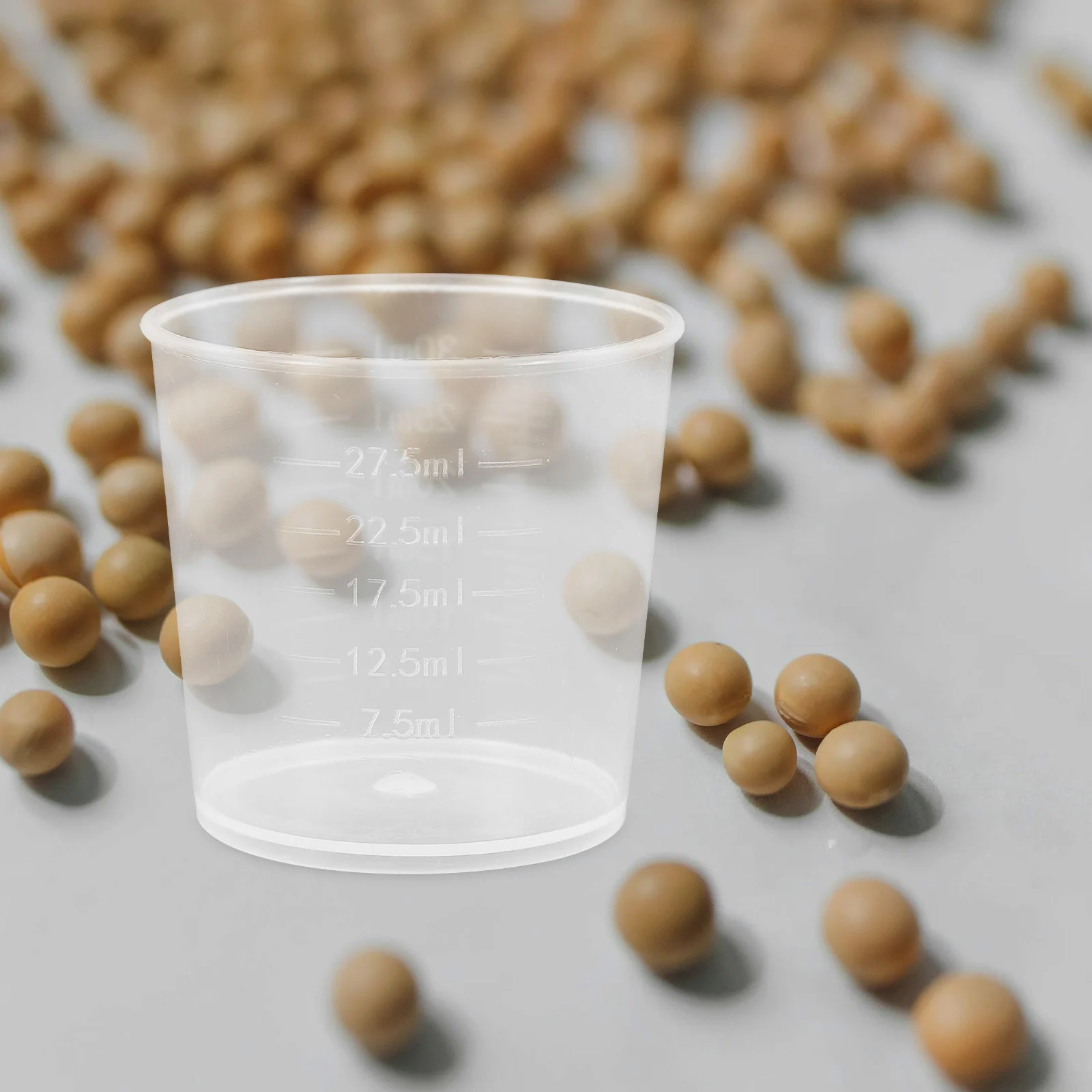 

100 шт., 30 мл, пластиковые мерные стаканы со шкалой, выпускные для муки, уксуса, соуса, риса, фасоли мунг, домашняя лаборатория, точное измерение