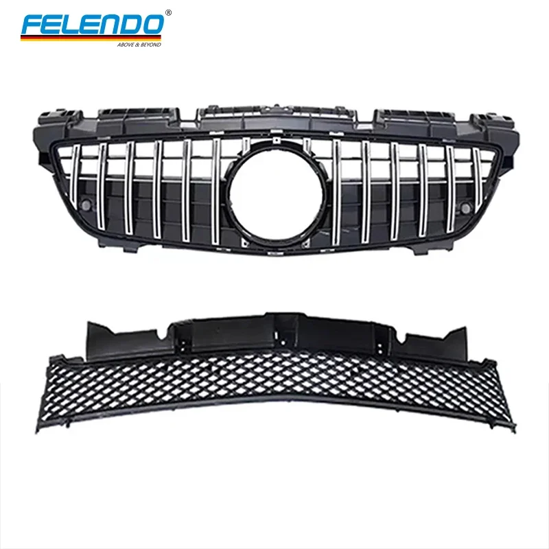 

Grille For 2012-2016 Mercedes SLK R172 Modified GT/Starry Sky Upgraded Front Grill Bright Black and Silver