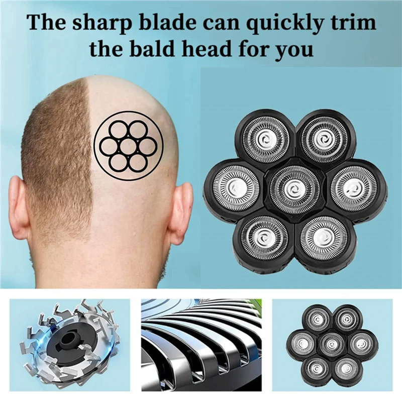 

UNCL 4X 7D Electric Shaver Replacement Head Bald Replacement Shaver Blade Electric Shaver Head Shaver Replacement Blade