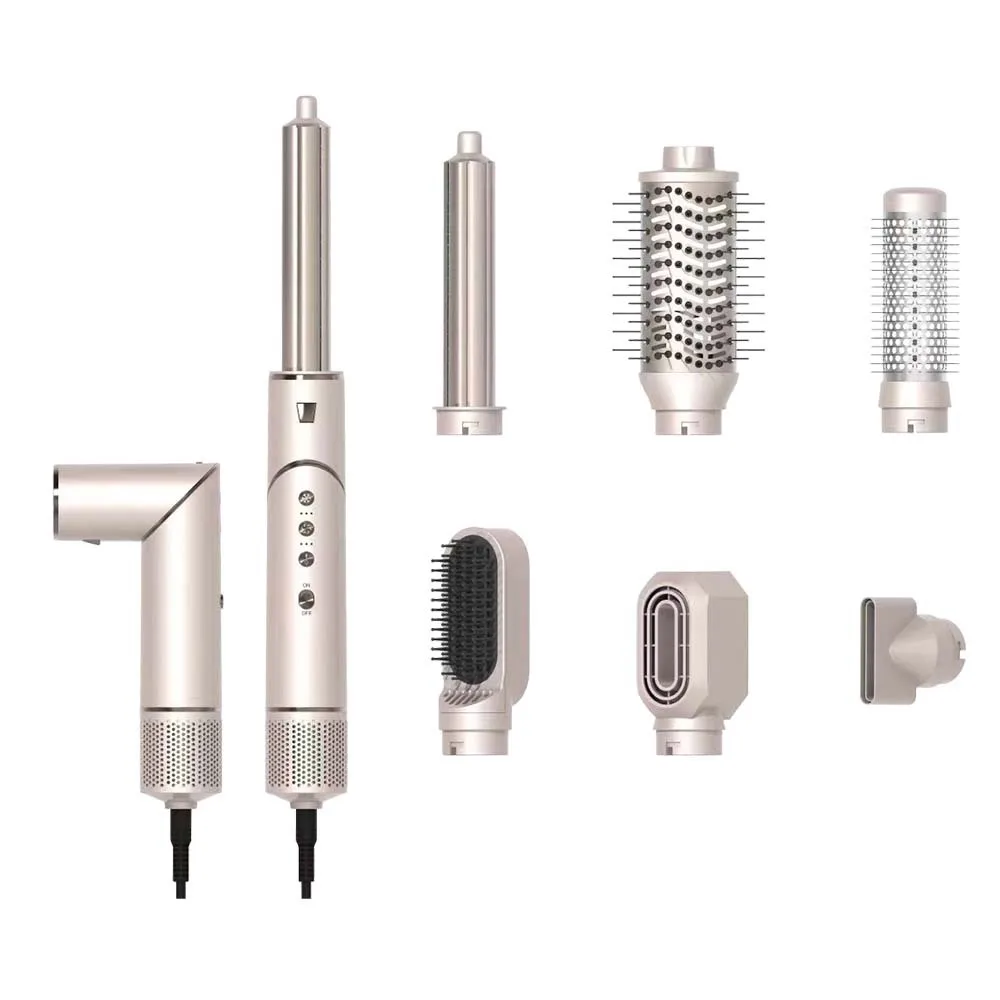 

Портативный 7-в-1 1200 Вт складной фен для волос Стайлер электрическая алюминиевая многофункциональная расческа с горячим воздухом выпрямление трансграничная