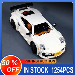 1254pcs New MOC-75782 White Super Sports Car Compatible 10295 Blocks Bricks Educational Puzzle Toys Birthday Gifts