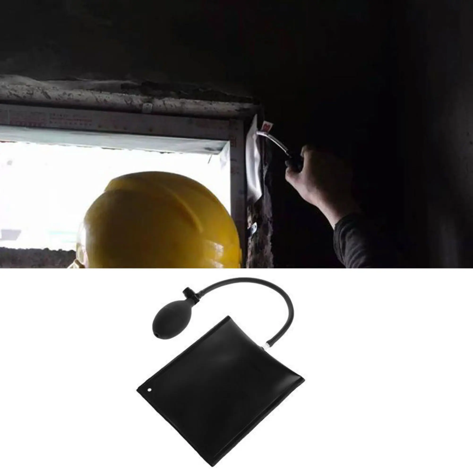 1Pc Black Air Wedge Pump Up Bag Resin Rubber Inflatable Shim Door Window Install Positioner Airbag Tool 16.5cm x 15cm
