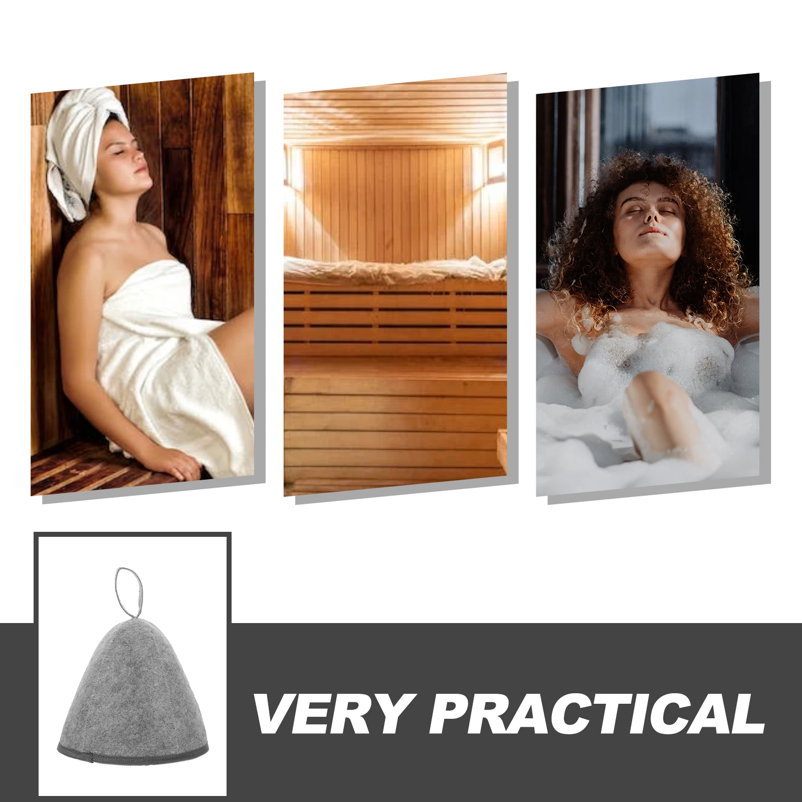 

2Pcs Felt Sauna Hat for Men Women Thick Bathing Cap for Sauna Shower Moisture Wicking Heat Protective Unisex Hat