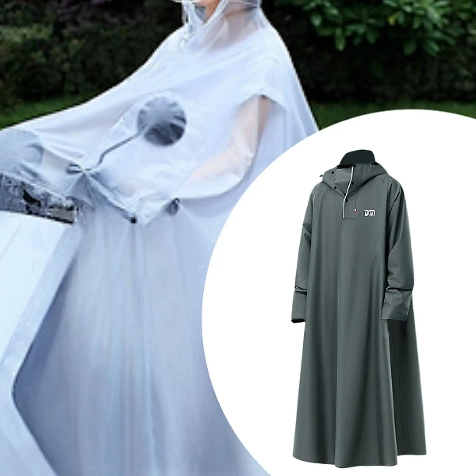 ロングレインコート 防雨 レインウェア レインケープ スポーツイベント 旅行 サイクリング用 142cm