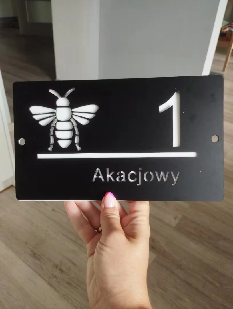 Personalized Bee-Pattern Acrylic Custom-Made Door Numbers for Walls, Outdoor Door Numbers, Outdoor Family Door Signs,