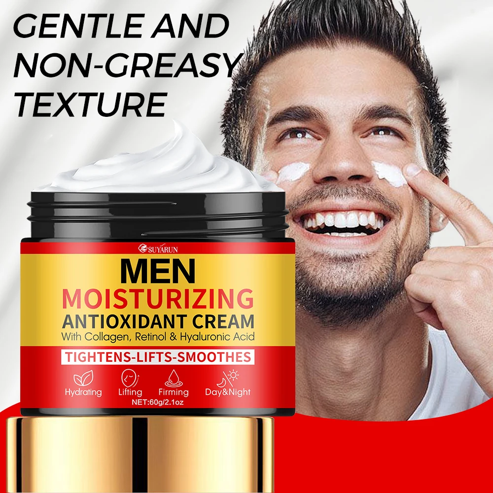 SUYARUN Men's Firming Anti-Aging Face Cream - Intense Hydration, Fast-Absorbing & Oil-Free Formula for All Skin Types.