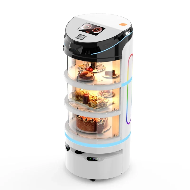 hot salesNewly Upgraded Automatic Delivery Contactless Delivery Large Capacity  Restaurant Cafe Food Snack Delivery Robot Waiter
