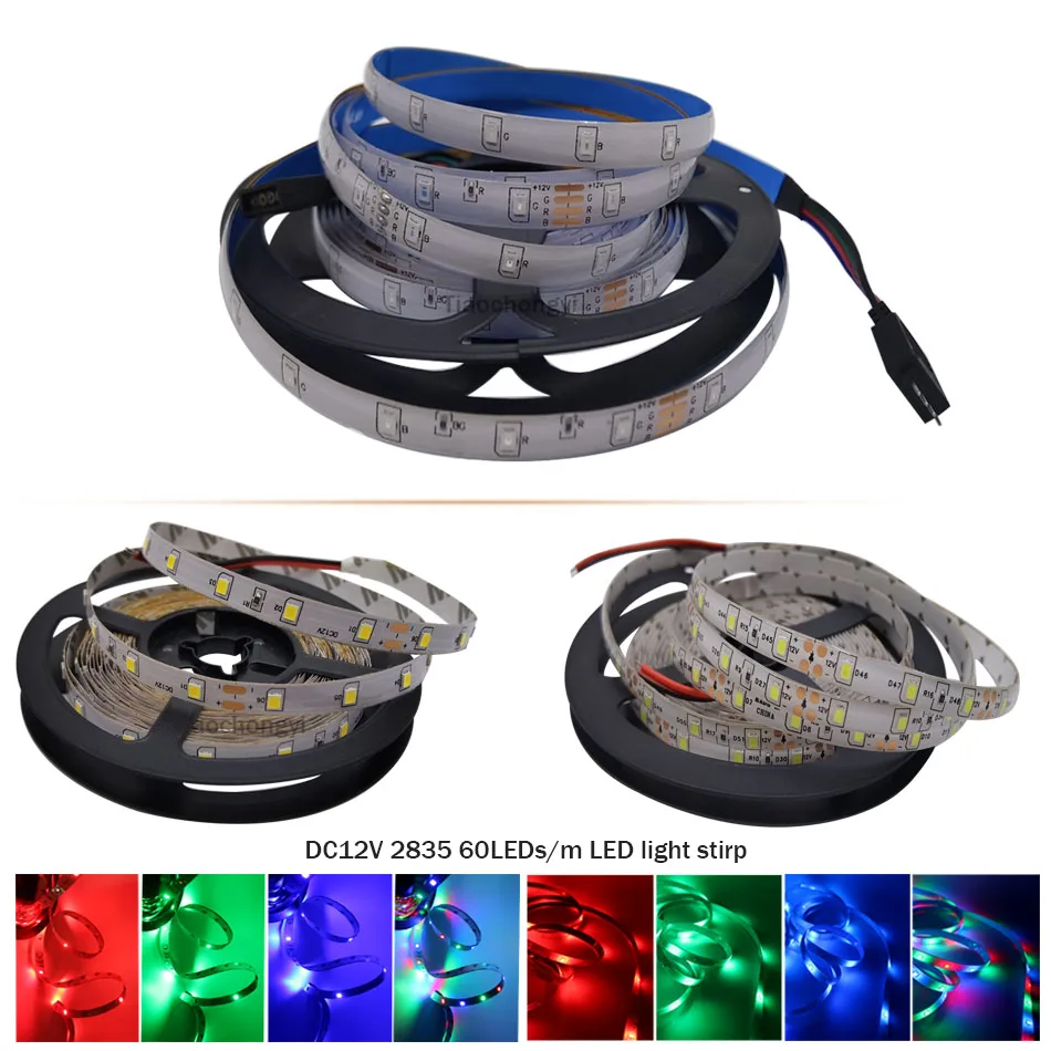 DC12V 2835 5M / Roll led strip Luminous Flux More Higher Than Old 3528 SMD LED Strip light 60LEDs/M lamp String Decor