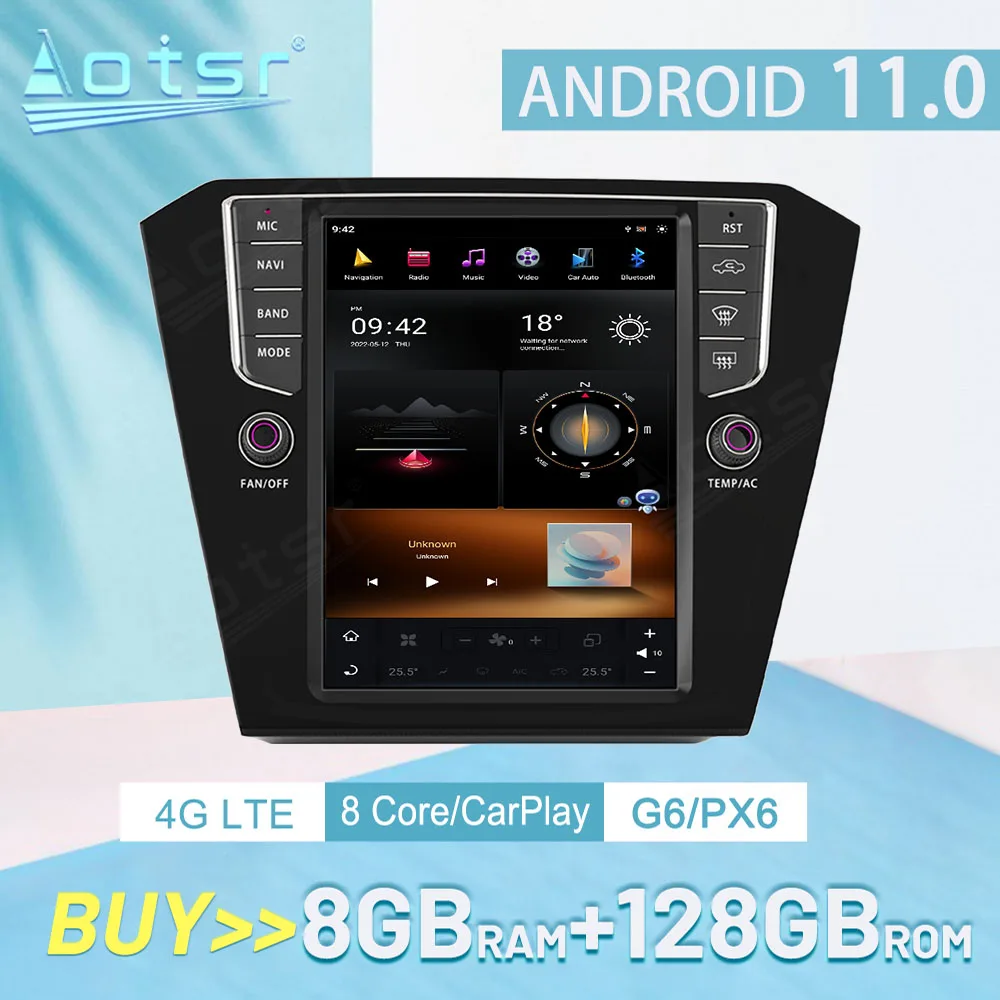 8+128GB Android 11 For VW Volkswagen Magotan 2017 Carplay Car Stereo Radio Multimedia Player GPS Navigation Auto Audio Head Unit