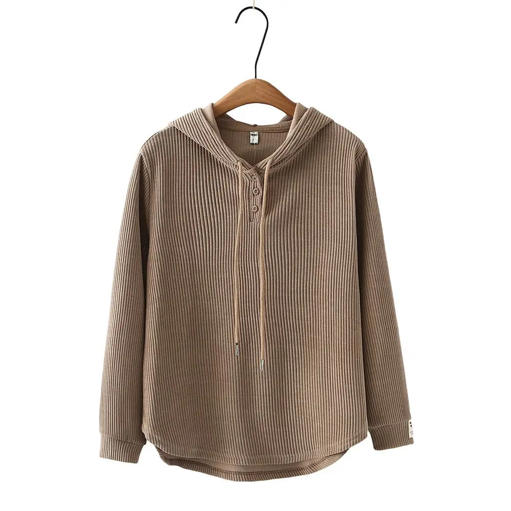 2026 New Hooded Sweatshirt Women Spring Fall Loose Slim-Fit Lazy Irregular Hem Casual Jacket Top