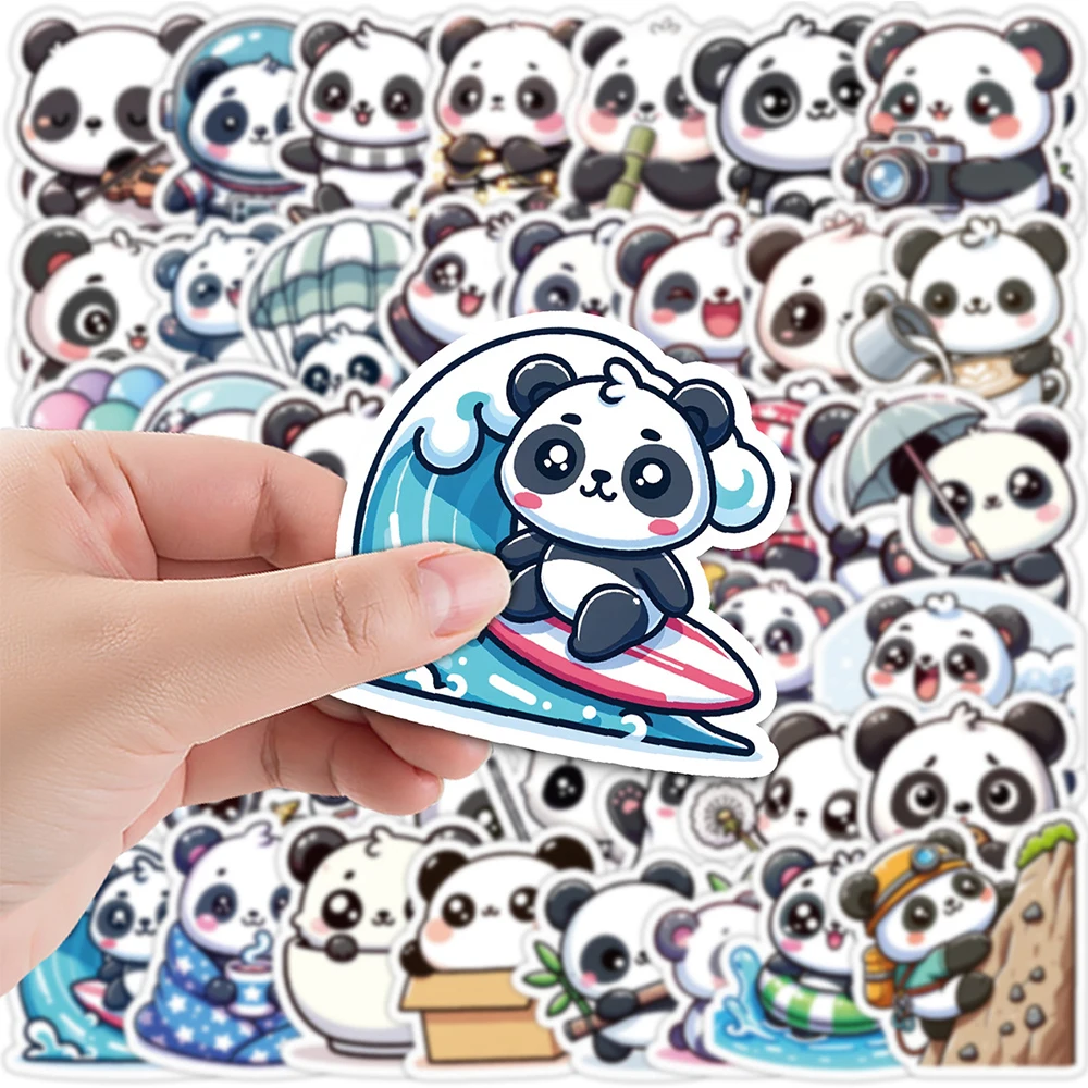 10/30/50PCS Cute Cartoon Panda Stickers Kawaii Animal Decals Decorative Luggage Notebook Phone Kawaii Decoration Sticker Toys