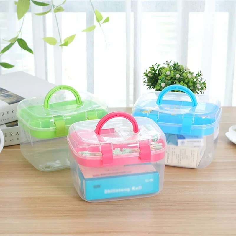 2-Layer Transparent Plastic Storage Box Jewelry Cosmetic Storage Box Multi-Function Display Cabinet Jewelry Storage Box