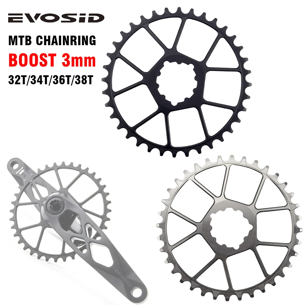 

EVOSID MTB велосипедная звездочка 3 мм со смещением 32T/34/36T/38T звездочка для горного велосипеда для 10 11 скоростей с прямым креплением кривошипная звездочка